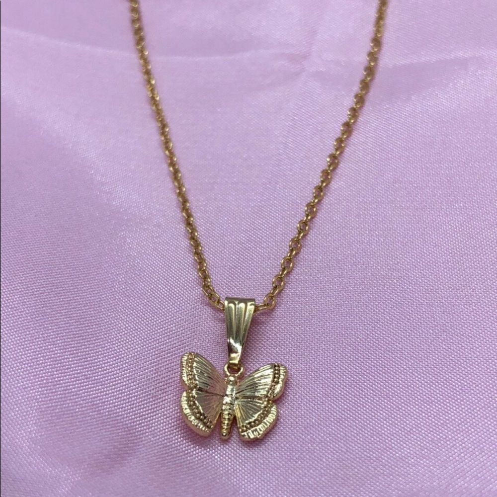 Gold Filled Butterfly Necklace